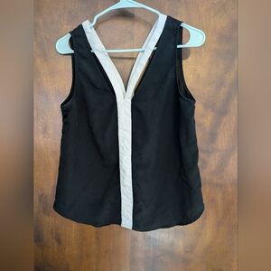 Black and White Sleeveless Top